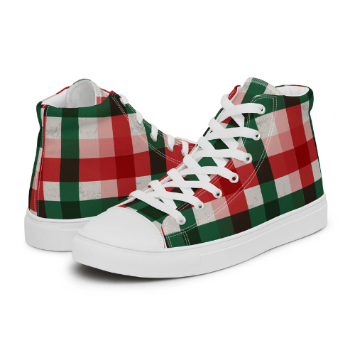 FESTIVE PLAID High Tops - Blueatic