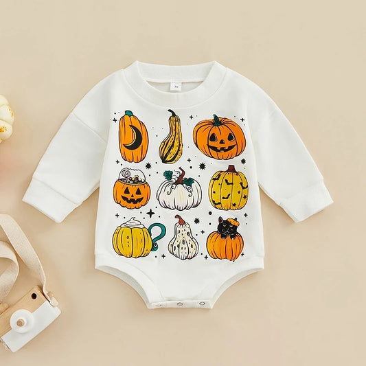 Cute Halloween Pumpkin Baby Onesie
