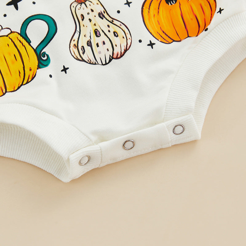 Cute Halloween Pumpkin Baby Onesie